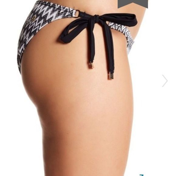 Cia.Maritima Cali Side Tie String Chevron Bikini Bottoms sz 10 - Picture 3 of 8